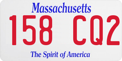 MA license plate 158CQ2