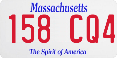 MA license plate 158CQ4