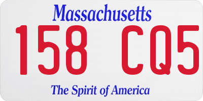 MA license plate 158CQ5