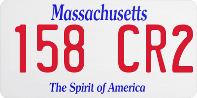 MA license plate 158CR2
