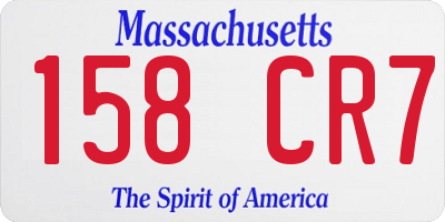 MA license plate 158CR7