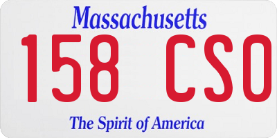 MA license plate 158CS0