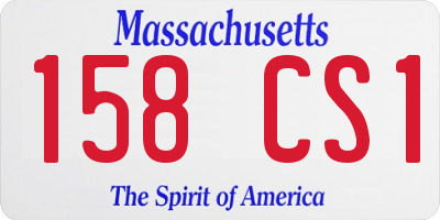 MA license plate 158CS1