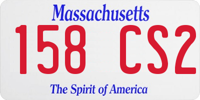 MA license plate 158CS2