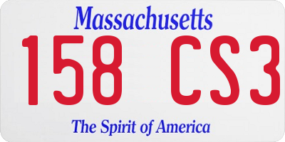 MA license plate 158CS3