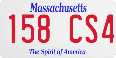 MA license plate 158CS4