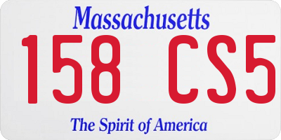 MA license plate 158CS5