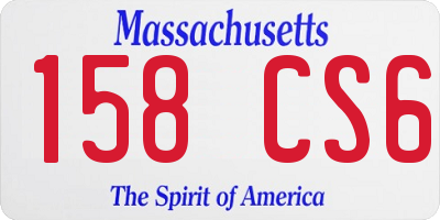 MA license plate 158CS6