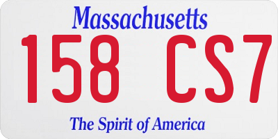 MA license plate 158CS7
