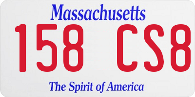 MA license plate 158CS8