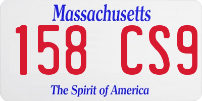 MA license plate 158CS9