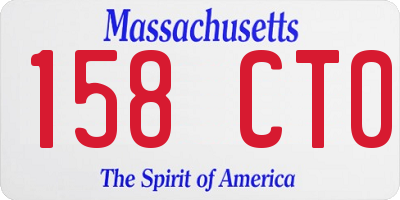 MA license plate 158CT0