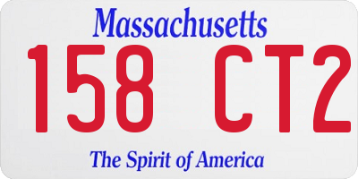 MA license plate 158CT2