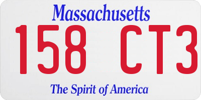 MA license plate 158CT3