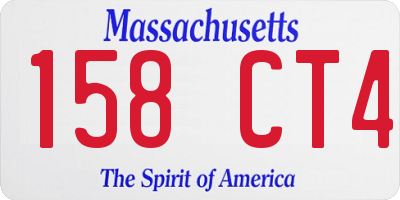 MA license plate 158CT4