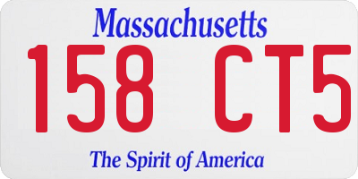 MA license plate 158CT5