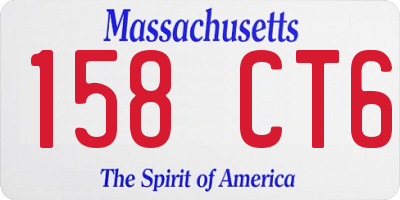 MA license plate 158CT6
