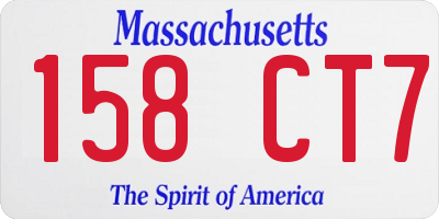 MA license plate 158CT7