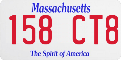 MA license plate 158CT8