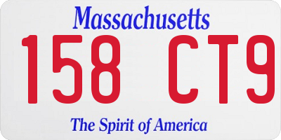 MA license plate 158CT9