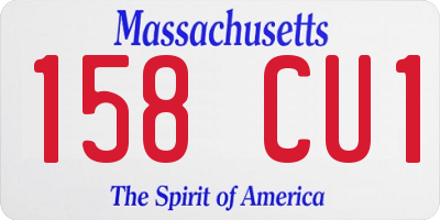 MA license plate 158CU1