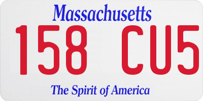 MA license plate 158CU5