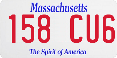 MA license plate 158CU6
