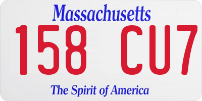 MA license plate 158CU7