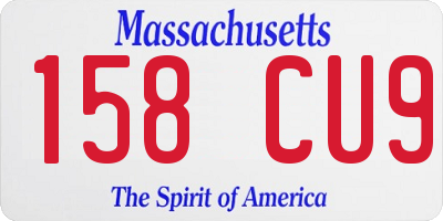 MA license plate 158CU9