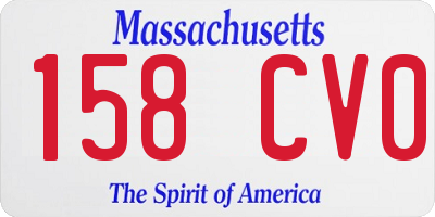 MA license plate 158CV0