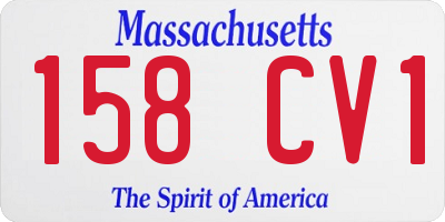 MA license plate 158CV1