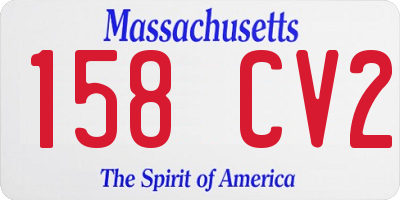 MA license plate 158CV2