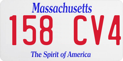 MA license plate 158CV4