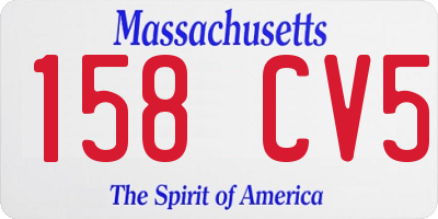MA license plate 158CV5