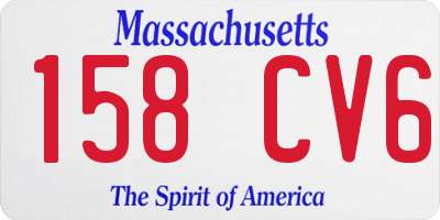 MA license plate 158CV6