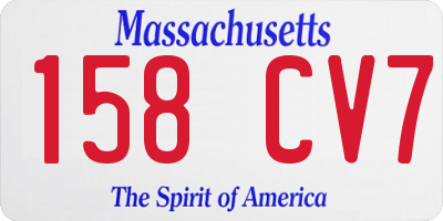MA license plate 158CV7