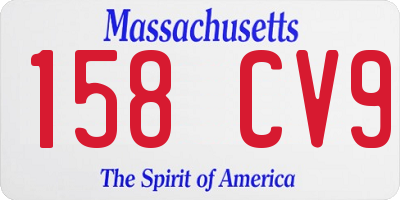 MA license plate 158CV9
