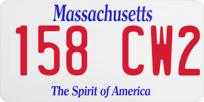 MA license plate 158CW2