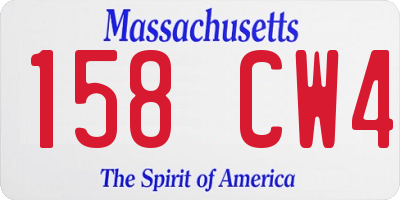 MA license plate 158CW4