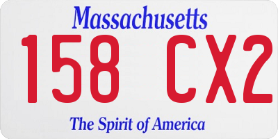 MA license plate 158CX2