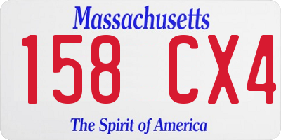 MA license plate 158CX4
