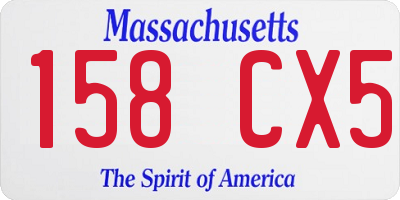 MA license plate 158CX5