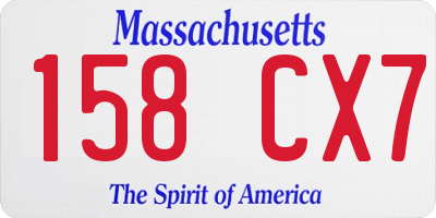 MA license plate 158CX7
