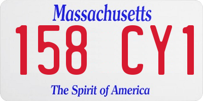 MA license plate 158CY1