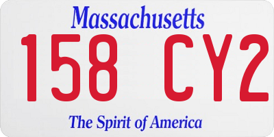 MA license plate 158CY2