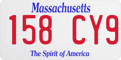 MA license plate 158CY9