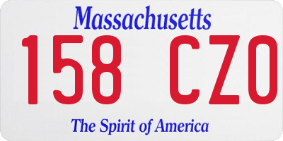 MA license plate 158CZ0