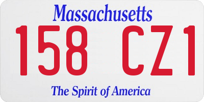 MA license plate 158CZ1