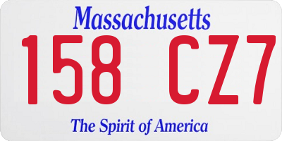 MA license plate 158CZ7