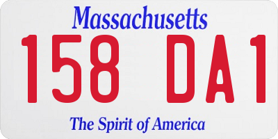 MA license plate 158DA1